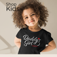 Traditional  Daddy's Girl Youth T-shirt [Black & White]