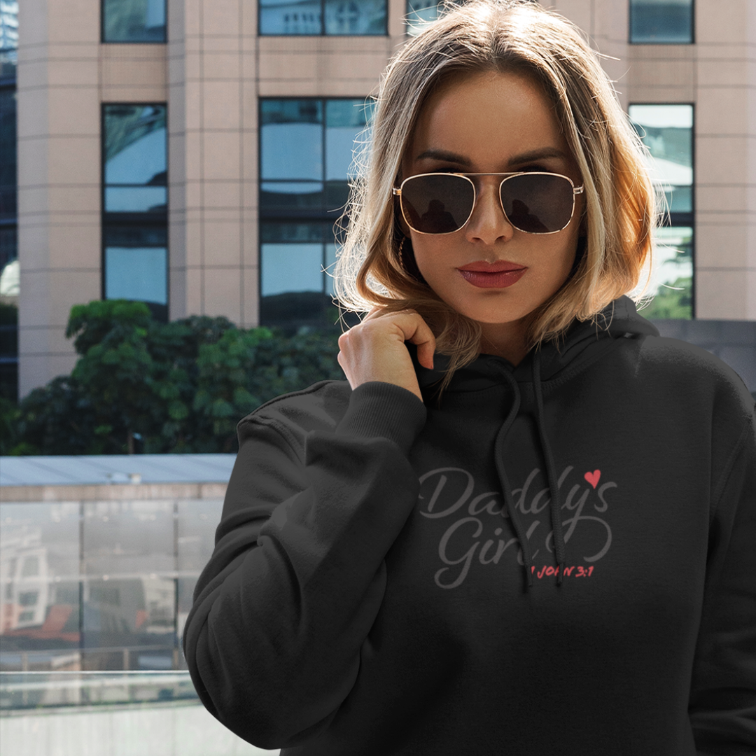 Daddy's Girl Black Hoodie BLACK ON BLACK